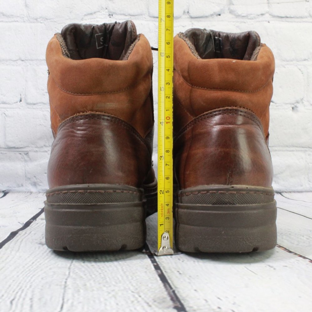 Carolina Brown Leather Lace-up Padded Chukka Work Ankle Boots Size 8 D - Picture 8 of 9